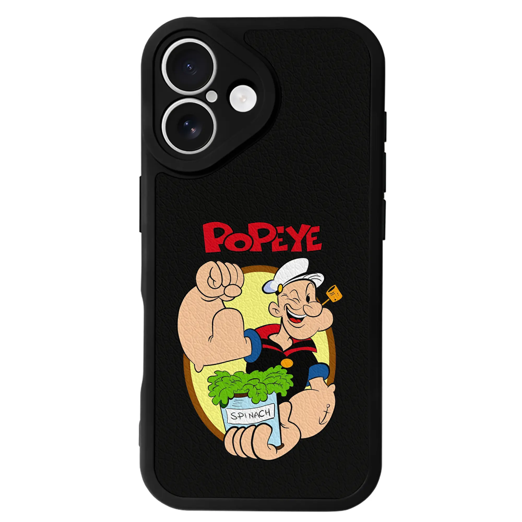 ポパイ グッズ ポパイ - IPhone 16シリーズ対応 ・ シリコンスマホケース ・ レザー調 ・ 高精度フィット ・ 耐衝撃 ・ ワイヤレス充電対応 ・ 精密カット